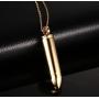 VNOX Remembrance Necklace-Engraved Personalized Stainless Steel Keepsake Bullet URN for Ashes,Free Chain