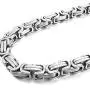 Garysiom 7MM Stainless Steel Chain Link Bracelets for Men Byzantine Bracelets Silver Tone