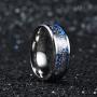 King Will 8mm Men Silver Black Titanium Wedding Ring Gears Steampunk Carbon Fiber
