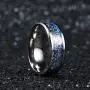 King Will 8mm Men Silver Black Titanium Wedding Ring Gears Steampunk Carbon Fiber