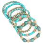 RIAH FASHION Multi Layer Bead Bracelet - Colorful Stacking Beaded Strand Stretch Cuff Statement Bangles Set