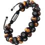 murtoo Essential Oil Bracelet Adjustable, Mens Beads Bracelet Lava Rock Stone Bracelet Perfume Diffuser Bracelet, 7-9 Inches
