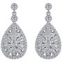 EVER FAITH 925 Sterling Silver Elegant Pave CZ Hollow-out Gastby Inspired Chandelier Earrings Clear