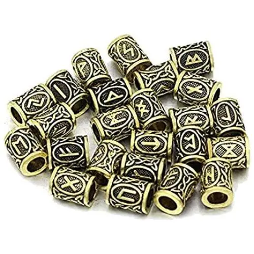 24 Piece 1.3cm Big Viking Viking Rune Medieval Hair & Beard Beard Dreadlocks Jewelry Handmade for Bracelet. Pagan amulet Scandinavian Odin symbol Norse. Antique bronze 24 Piece 1.3cm Big Viking Viking Rune Medieval Hair & Beard Beard Dreadlocks Jewelry Handmade for Bracelet. Pagan amulet Scandinavian Odin symbol Norse. Antique bronze
