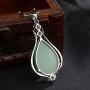 iSTONE 925 Sterling Silver Natural Crytral for Womens Pendant Necklace, Gemstone Birthstone with 18'' Silver Chain Ladies
