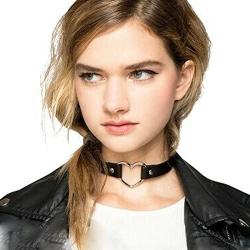 Jovivi Cool Gothic Genuine Emo O-Ring Spike Rivets Punk Necklace Adjustable