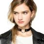 Jovivi Cool Gothic Genuine Emo O-Ring Spike Rivets Punk Necklace Adjustable