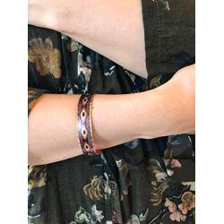 Handmade Native American Copper Cuff Bracelets Southwest Geometric Design for Unisex, Aztec Jewelry