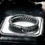 murtoo Mens Bracelet leather and Steel, Stainless Steel Chain and Leather Bracelets for Men