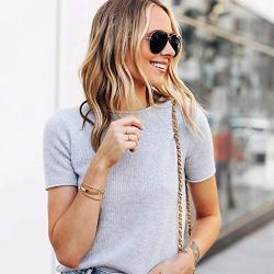 Mevecco Gold Beaded Bracelets,18K Gold Plated Handmade Cute Satellite Diamond Cut Oval and Round Beads Rope Chain Dainty Bracelet for Women