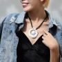 Vintage Black Chain Chokers chunky Necklaces leather for women with Silver Pendant Jewelry