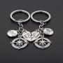 WUSUANED Broken Heart Best Friends Pinky Promise Compass Keychain Set Friendship Gift Jewelry