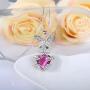 EleQueen Womens Silver-tone Bunny Heart Pendant Necklace Adorned with Crystals