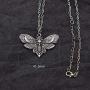 SanLan Big Skull and Dead Moth Head Insect Jewellery Butterfly Pendant Necklace