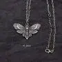 SanLan Big Skull and Dead Moth Head Insect Jewellery Butterfly Pendant Necklace
