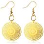 Allzedream Filigree Earrings Dangle Round Gold Hollow Out Disc Drop