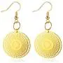 Allzedream Filigree Earrings Dangle Round Gold Hollow Out Disc Drop Allzedream Filigree Earrings Dangle Round Gold Hollow Out Disc Drop