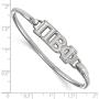 Solid 925 Sterling Silver Pi Beta Phi Small Hook and Clasp Bangle Bracelet