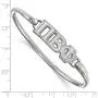 Solid 925 Sterling Silver Pi Beta Phi Small Hook and Clasp Bangle Bracelet Solid 925 Sterling Silver Pi Beta Phi Small Hook and Clasp Bangle Bracelet