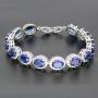 Hermosa Oval Ladies Tennis Bracelet Sapphire Ruby Emerald White Topaz Silver 7 inch