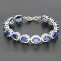 Hermosa Oval Ladies Tennis Bracelet Sapphire Ruby Emerald White Topaz Silver 7 inch