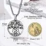 PROSTEEL Stainless Steel Tetragrammaton Pentacle Necklace, Eliphas Levis Pentagram, Men Women Amulet Statement Jewelry, Wiccan Magical Star Satanism Pendant Necklace, Come Gift Box