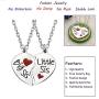 Sister Pendant Necklaces Big Little Sister Family Gifts Jewelry Set Stainless Steel Pack Of 2pcs