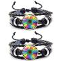 Shuning Gay Pride Bracelet Lesbian Couple Gifts, LGBT Handmade Braided Rainbow Sunflower Bracelet for Unisex