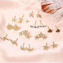 fxmimior Fashion Women Earrings Sequins Plated Vintage Gold Bohemian Stub Chain Drop Dangle Earrings Jewelry for Women