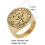 HZMAN Stainless Steel Sigil of Guardian Archangel Michael Talisman Ring
