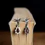 Paialco Bat and Teardrop Drop Dangle Earrings 925 Sterling Siver Vintage Gothic and Punk Earbob