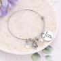 TzrNhm Blossom Best Cat Mom Ever Bangle Bracelet for Cat Lover,Mom,Sister,Friends Cat Keychain
