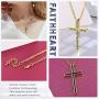 FaithHeart Cross Necklace, Stainless Steel/Gold Plated Christian Jewelry Church Baptism Gift Cross Pendant Necklaces for Men Women, Customize Available (Send Gift Box)