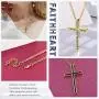 FaithHeart Cross Necklace, Stainless Steel/Gold Plated Christian Jewelry Church Baptism Gift Cross Pendant Necklaces for Men Women, Customize Available (Send Gift Box)