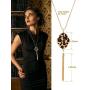 Hicarer 3 Pieces Leopard Jewelry Set Leopard Bracelet Earring Necklace for Women Girls