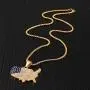 Nsitbbuery Hip Hop 18K Gold Plated Stainless Steel American Flag Map Tag Pendant Ice Out Crystal Chain Necklace Nsitbbuery Hip Hop 18K Gold Plated Stainless Steel American Flag Map Tag Pendant Ice Out Crystal Chain Necklace