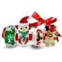 4 Murano Glass Christmas Set Reindeer Candy Cane Snowman Snowflake Charm Bead For Teen For Women 925 Sterling Silver