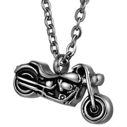 FCZDQ Cremation Jewelry Motorcycle Stainless Steel Ashes Pendant Memorial Keepsake Urn Necklace/Keychain