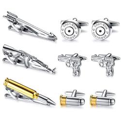 BodyJ4You 9PC Cufflinks Tie Clip Set Button Shirt Business Men Steel Jewelry Gift Box