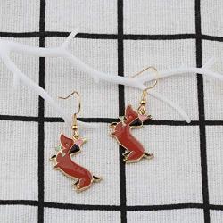 BAUNA Dachshund Dangle Earrings Dog Mom Doxie Gifts Ideas Cute Animal Jewelry for Women Girls Gift