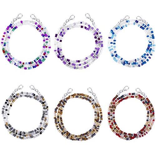 6-9 Pack Face Mask Lanyards, Mask Necklace Holders Around Neck, Eyeglass Beaded Chains and Cords, Mask Anti-Lost Strap, Comfortable and Convenient, Suitable for Kids