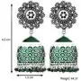 Aheli Intricate Floral Design Crafted Ethnic Wedding Wear Silver Tone Oxidize Enamel Jhumki Dangle Earrings Indian Ethnic Fashion Jewelry for Women Aheli Intricate Floral Design Crafted Ethnic Wedding Wear Silver Tone Oxidize Enamel Jhumki Dangle Earrings Indian Ethnic Fashion Jewelry for Women