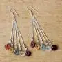 NOVICA .925 Sterling Silver Jade and Rainbow Moonstone Waterfall Earrings, Between Nations NOVICA .925 Sterling Silver Jade and Rainbow Moonstone Waterfall Earrings, Between Nations