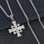 COTTVOTT Stainless Steel Jerusalem Crusaders Cross Pendant Necklaces Women Men Medieval Jewelry