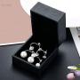 Sllaiss 2 Pairs Sterling Silver Double Ball Ear Jacket Earrings Set Cubic Zirconia Round Pearl Jewelry for Women Girls