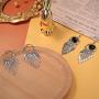 Hanpabum 9 Pairs Leaf Drop Dangle Earrings for Women Girls Double Linear Earrings Fashion Statement Earrings Set
