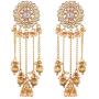 Aheli Dangle Earrings with Tassel Faux Kundan Embellishment Indian Fashion Ethnic Wedding Party Bollywood Jewelry for Women