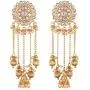 Aheli Dangle Earrings with Tassel Faux Kundan Embellishment Indian Fashion Ethnic Wedding Party Bollywood Jewelry for Women