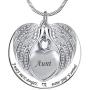 PREKIAR Angel Wing Urn Necklace for Ashes, Heart Cremation Memorial Keepsake Pendant Necklace Jewelry with Fill Kit and Gift Box