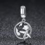 BAMOER 925 Sterling Silver Feathers Angel Wing Heart Shape Charm Bead Fit Bracelet Necklace